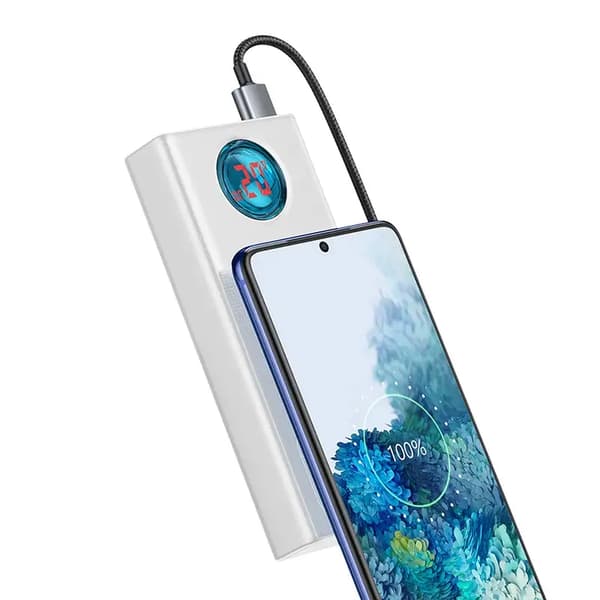 Baseus Amblight Powerbank 30000mAh, 4xUSB, USB-C, 65W (vit)