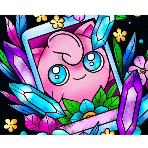 Pokémon Jigglypuff målning med siffror och ram 50x40cm