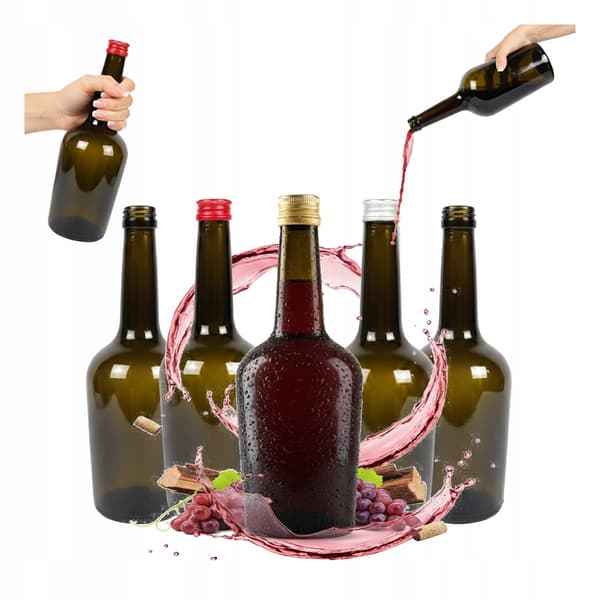 GLORIA OLIVE FLASKA 500ml Glasflaskor för Likör Vin Bröllopspresent