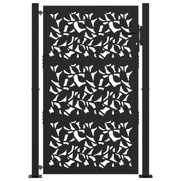 vidaXL havelåge sort 105x155 cm stålbladmønster