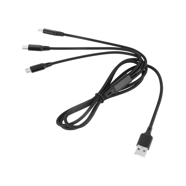 Kabel USB 3-i-1 - micro USB USB-C Lightning 100 cm