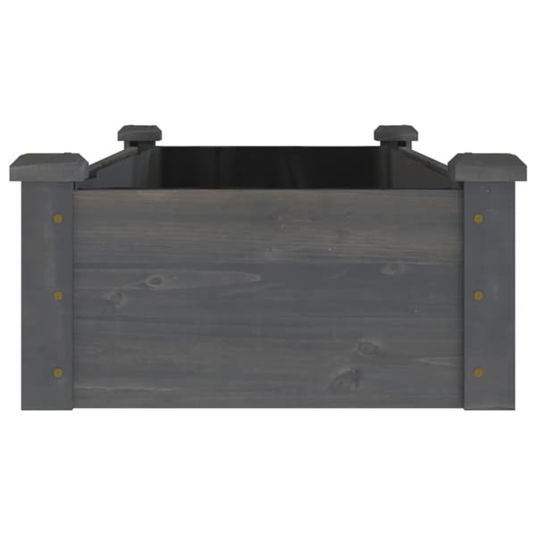 vidaXL Upphöjd rabatt med foder, grå, 120x45x25 cm, gran