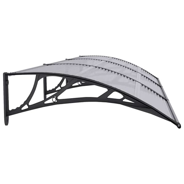 vidaXL dørmarkise sort og transparent 300x75 cm polycarbonat