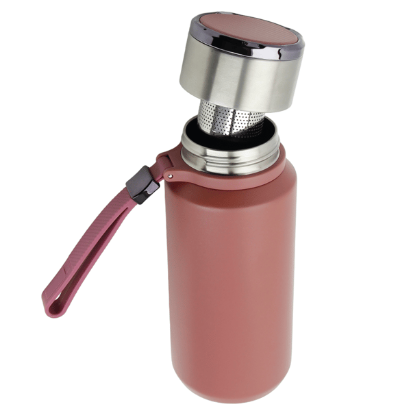 Termokrus i stål, 650 ml, til kaffe, te, vand + si