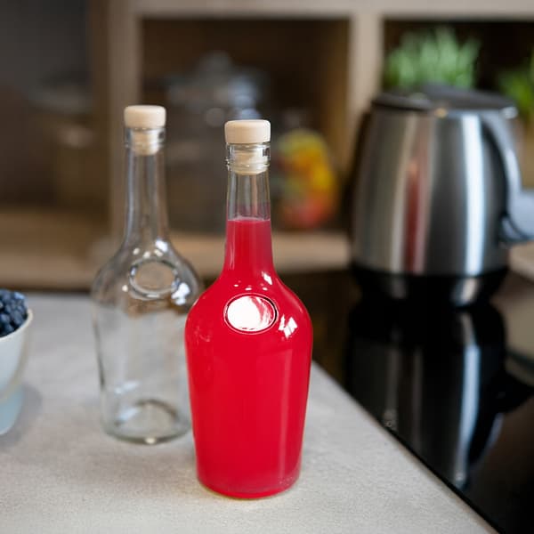 5x GLORIA glasflaskor 0,5l för likörer tjock glasflaska + kork