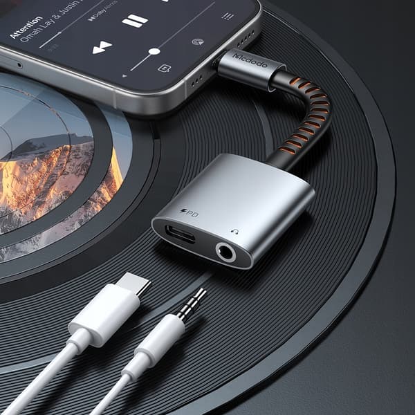 MCDODO USB-C TIL USB-C ADAPTER + MINIJACK 3,5 MM OTG KABEL