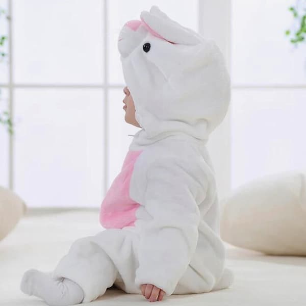 Pyjamasdräkt Vit Kanin Baby 80: 65-75 cm