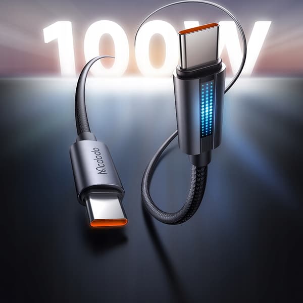 MCDODO USB-C-KABEL SNABBLADDNING FÖR SAMSUNG APPLE USB TYP C 100W 1M LED
