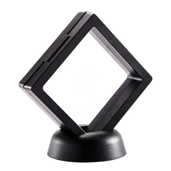 Gaveæske til mønter og smykker 3D display sort 7 cm med base