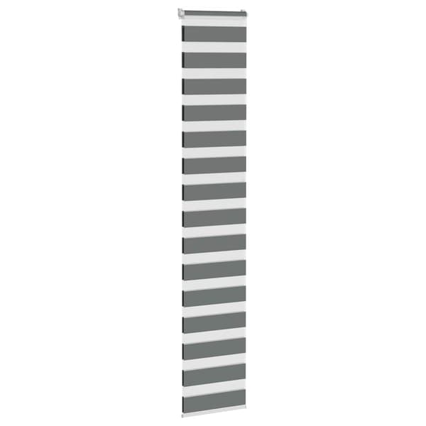 vidaXL Zebrarullgardin, mörkgrå, tygbredd 40,9 cm, polyester