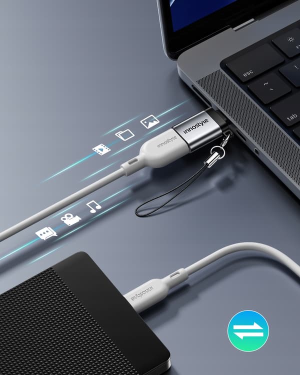INNOSTYLE ADAPTER USB-A 3.0 TILL USB-C TILL USB TYP C 3A 5GBPS OTG