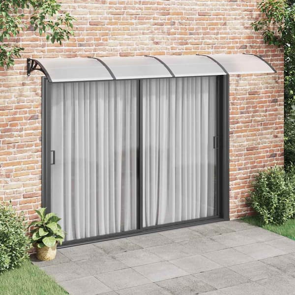 vidaXL dørmarkise sort 350x100 cm polycarbonat