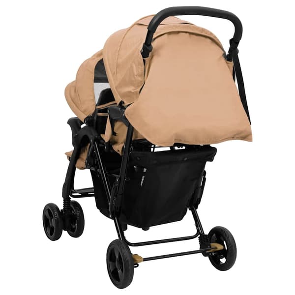vidaXL Dubbelvagn, Taupe, Stål