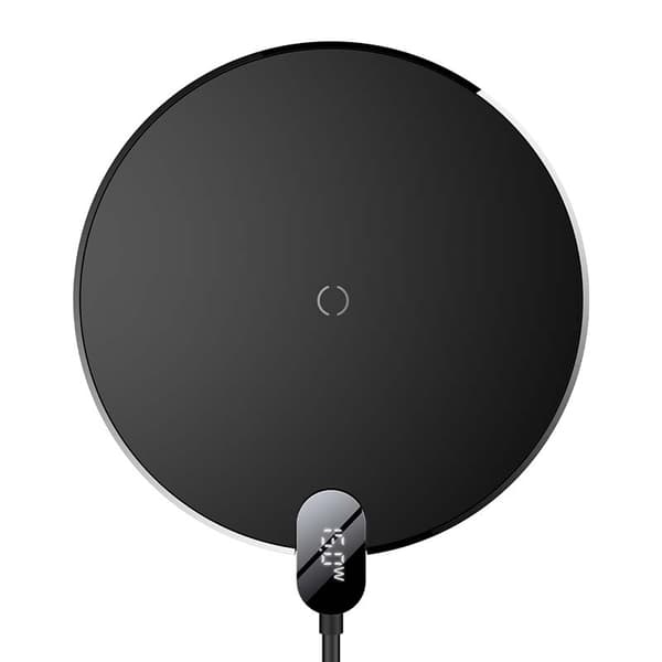 Baseus Digital LED 15W Trådlös Induktiv Laddare (Svart)