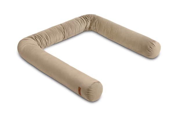 Samettinen pinnasängyn suojarulla, beige
