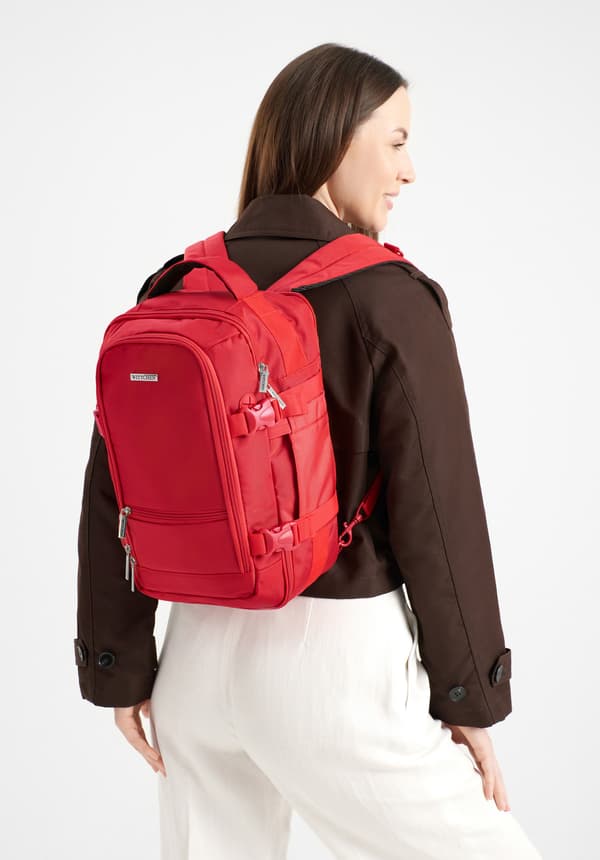 Wittchen Unisex Multifunktionell 2-i-1 Flygplansryggsäck Röd Polyester