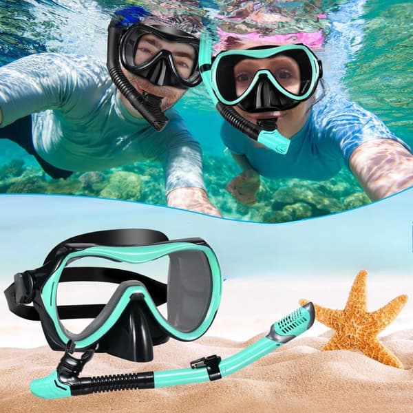 Snorkelset med snorkelmask och fenor storlek 38-42