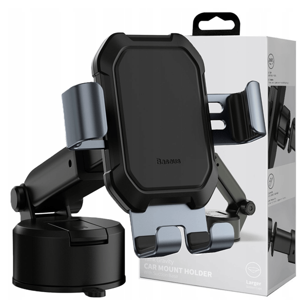 Baseus Tank Gravity Bilholder med Sugekop (Sort)