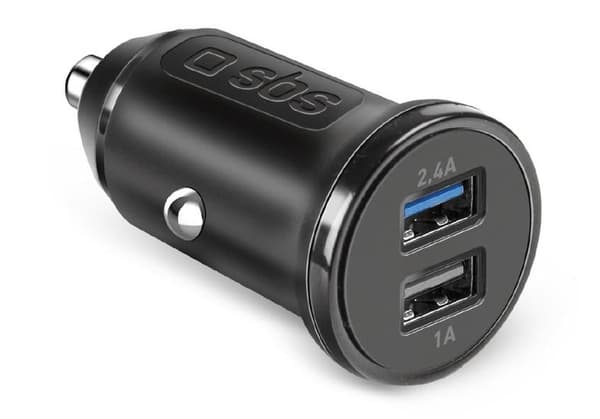 SBS Biloplader 2xUSB/2.4A Sort TECR2USB24AFAST