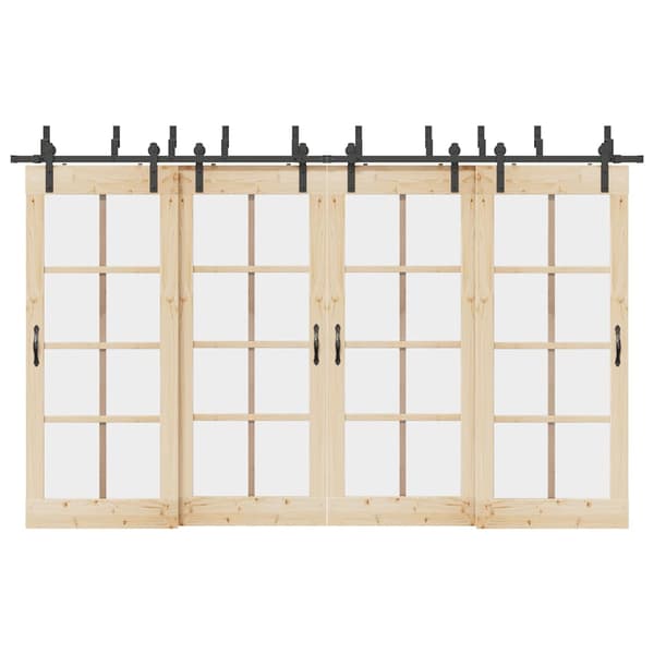 vidaXL Skjutdörrsinstallationssystem, 366 cm, Stål, Svart