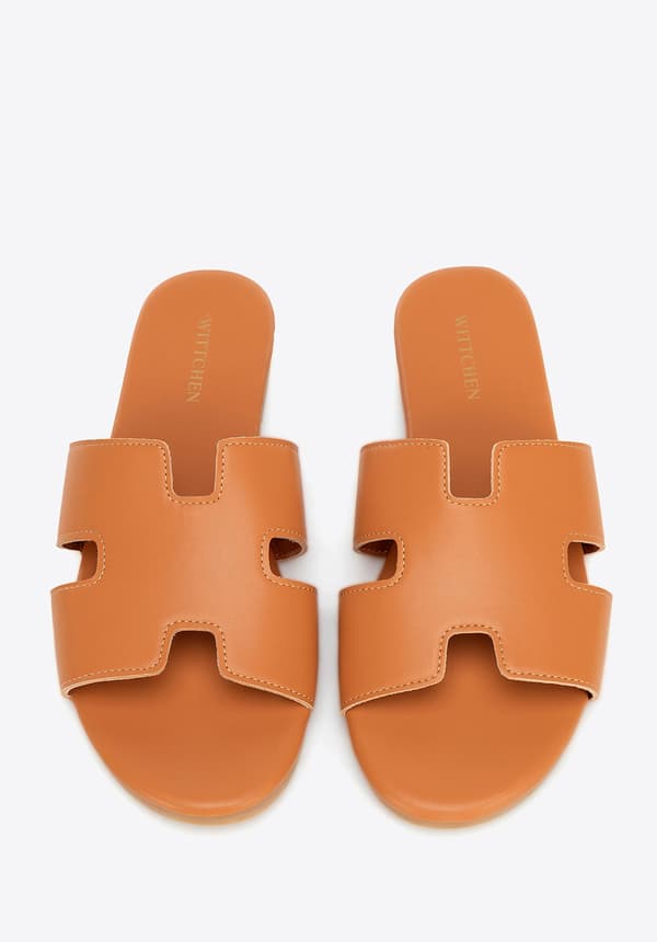 Wittchen Women's Brown Flip-Flops in Eco-leather