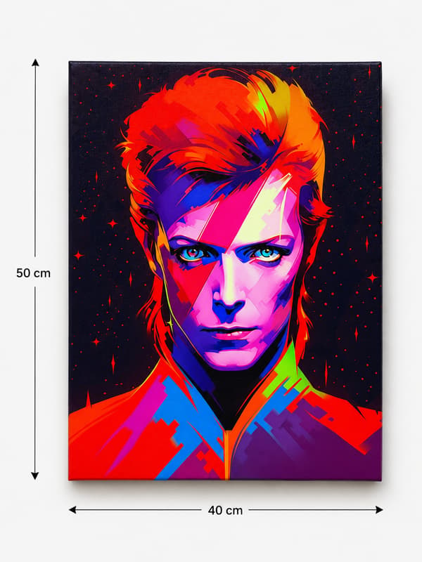 Neo Bowie målning med siffror med ram 40x50 cm