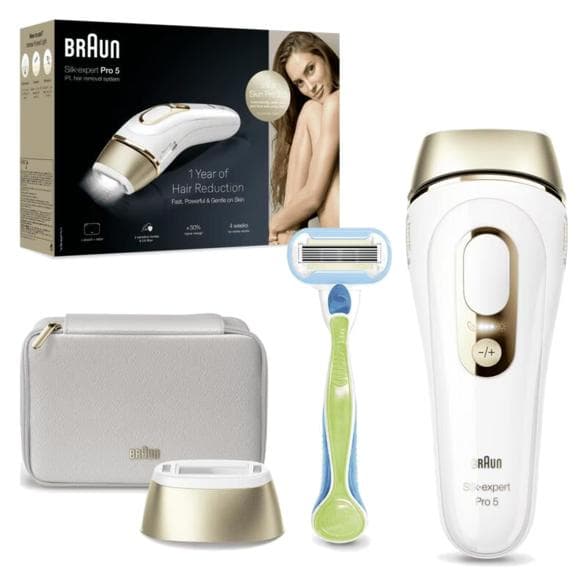 BRAUN Silk-expert Pro 5 PL 5234 IPL Epilator Hvid og Sølv