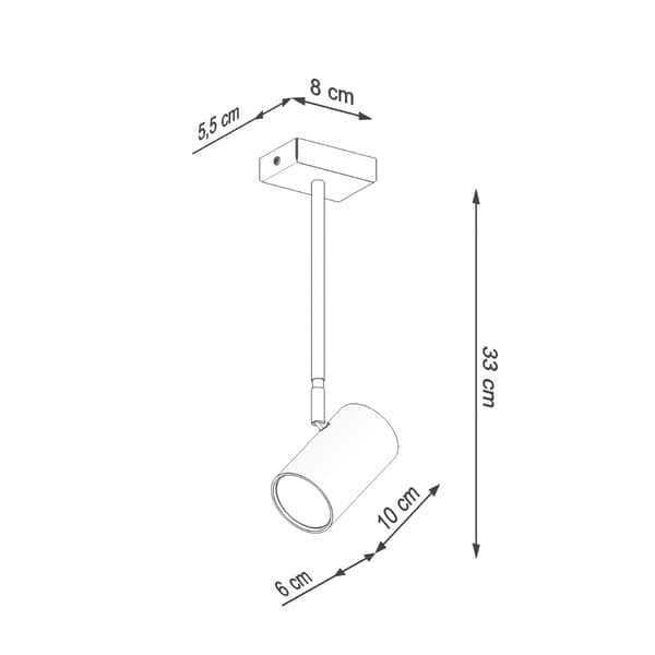 Loftlampe Norano 1 GU10 sort Sollux SL.1074