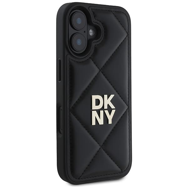 DKNY DKHCP16SPQDSLK iPhone 16 6.1 sort/sort quiltet Stack-logo