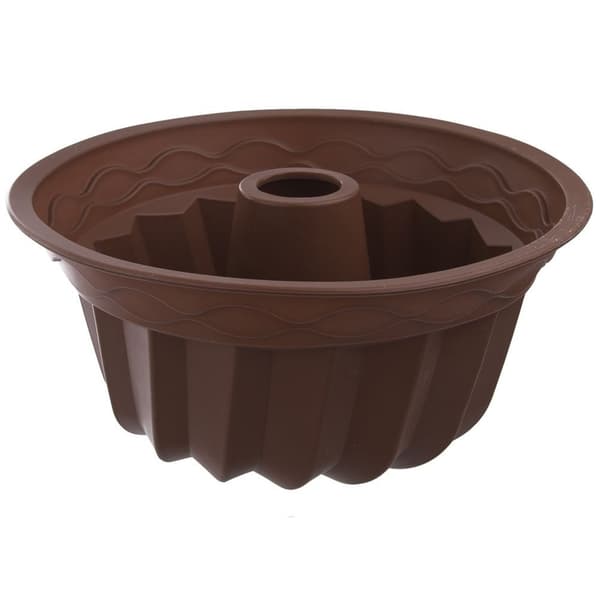 Brun silikonform för babka med rör SILLINIE 23,5 cm