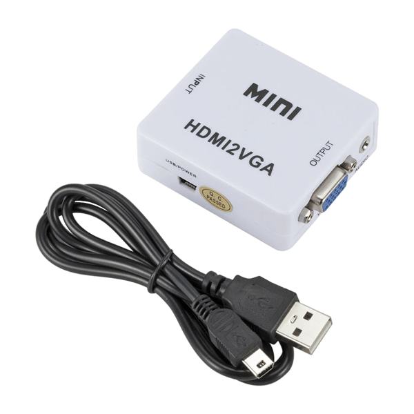 HDMI til VGA konverter med Jack-adapter til billede og lyd