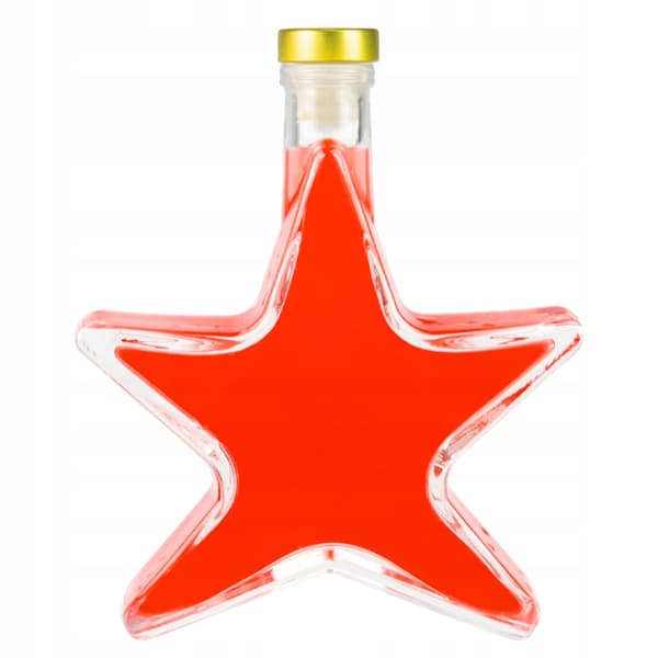 5X JULSTJÄRNEFLASKOR 200ML FÖR LIKÖR, VIN, LIKÖR, JULKLAPP