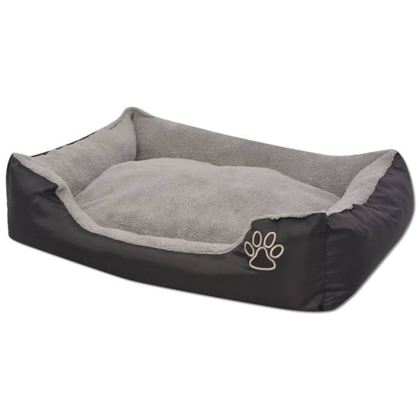 vidaXL hundeseng med hynde, størrelse S, sort