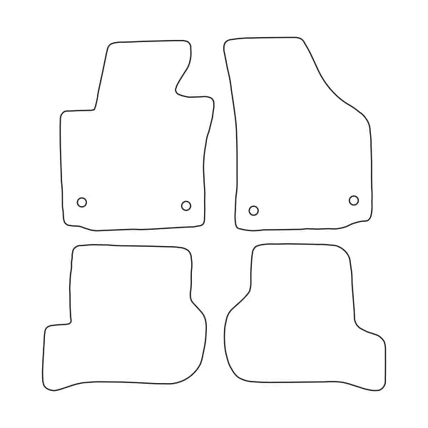 [BLM]SE003 Sort - Velourmåttesæt til Seat Leon II 2005-2012 - Sorte detaljer