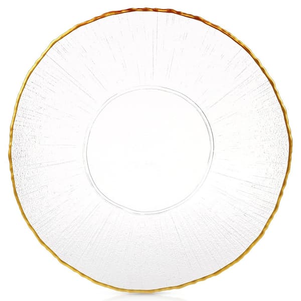 gylden flad glas spisetallerken 28 cm