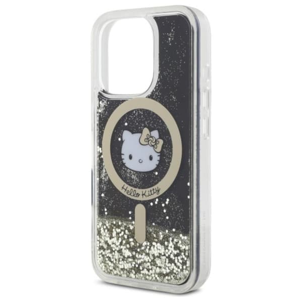 Hello Kitty Liquid Glitter Fever MagSafe - iPhone 16 Pro Max cover (sort / guld)