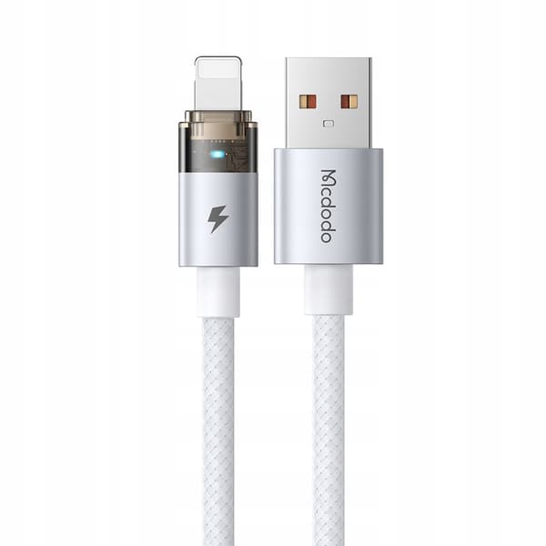 MCDODO USB-KABEL SNABBLADDNING FÖR IPHONE LIGHTNING PD 36W 1M LED VIT