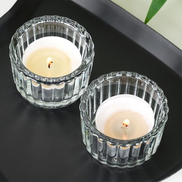 Glasljusstake för tealight 5,7 cm 2 st