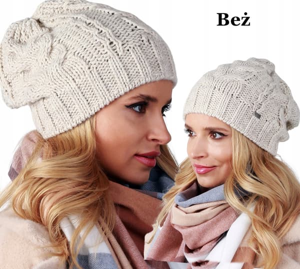 Beige damhatt med tjock väv - A4