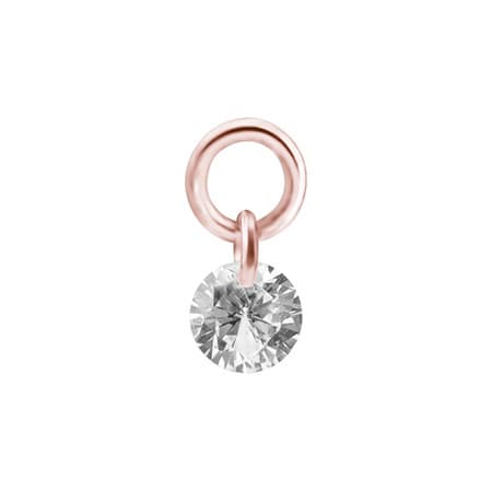 Berlock - kubisk zirkonia - roséguld - D-010
