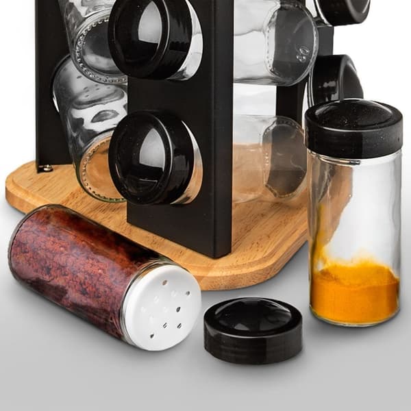 Krydderibeholder med si glas sort 100 ml