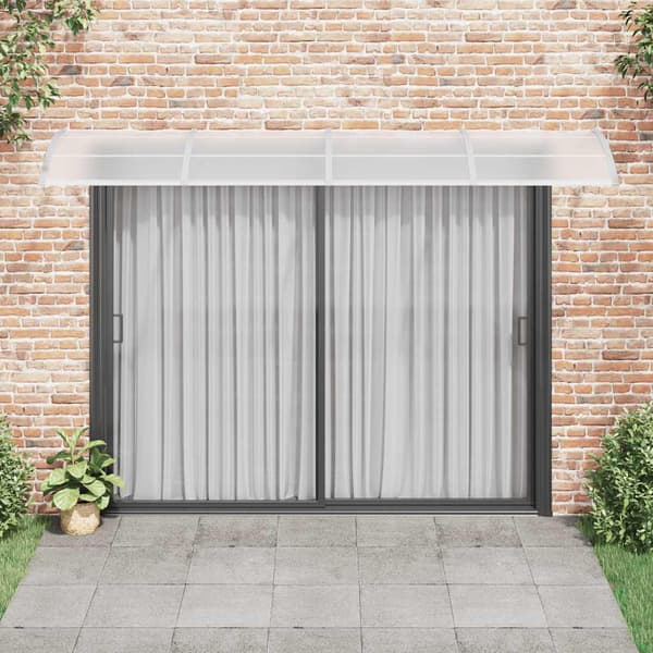 vidaXL dørmarkise, grå transparent, 350x75 cm, polycarbonat