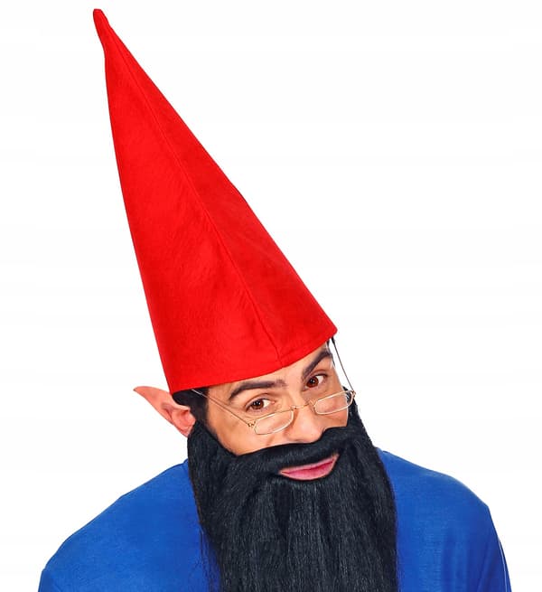 Far Smølf Hat Dværg Gnome Alf Rød Kostume