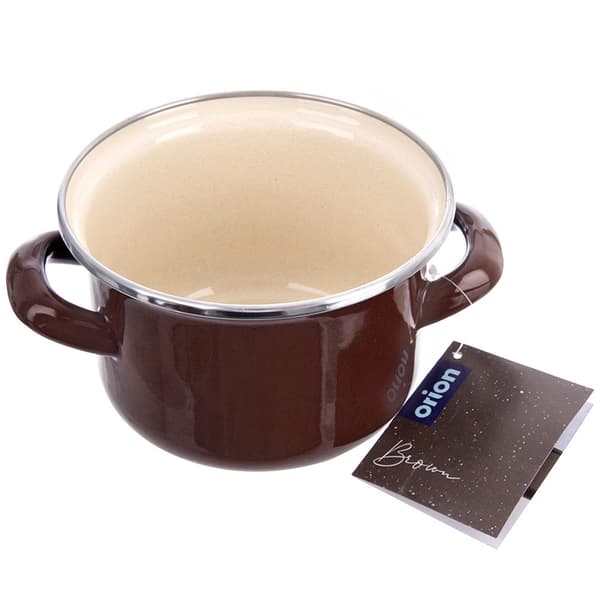 Emailleret brun gryde 14 cm, 950 ml