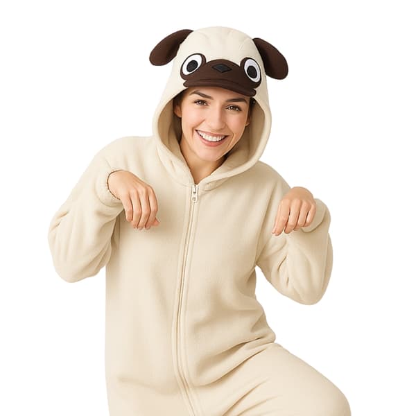 Kigurumi-pyjamaskostume til mops, størrelse 145-155 cm