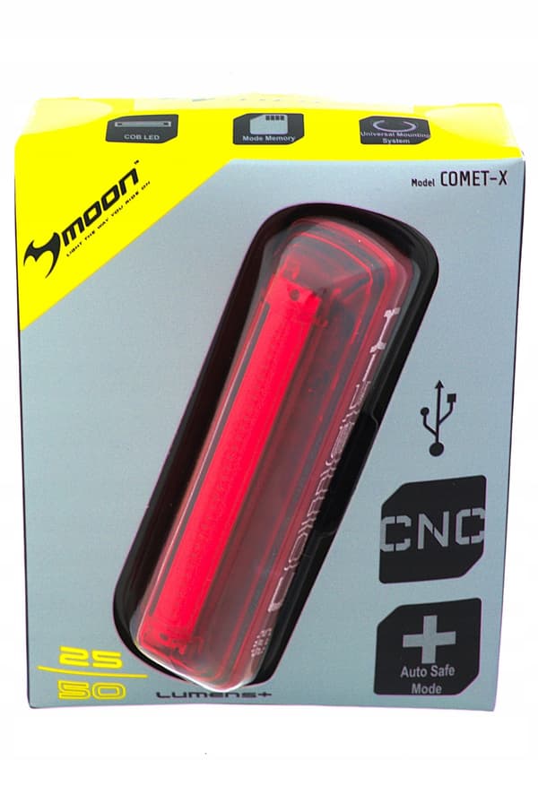 MOON COMET-X USB baglygte til cykel 25/50 lm