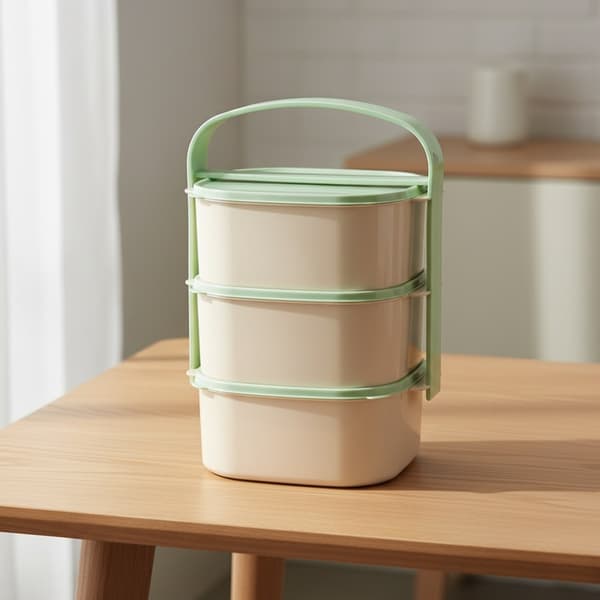 Plastmatlåda med tre nivåer 3x1,15 l