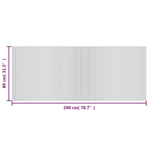 vidaXL Suorakulmainen matto, ruskea, 80x200 cm, bambu