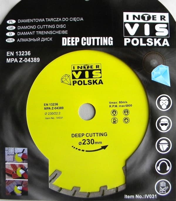 Diamantklinga Inter-Vis Djup skärning 230mm