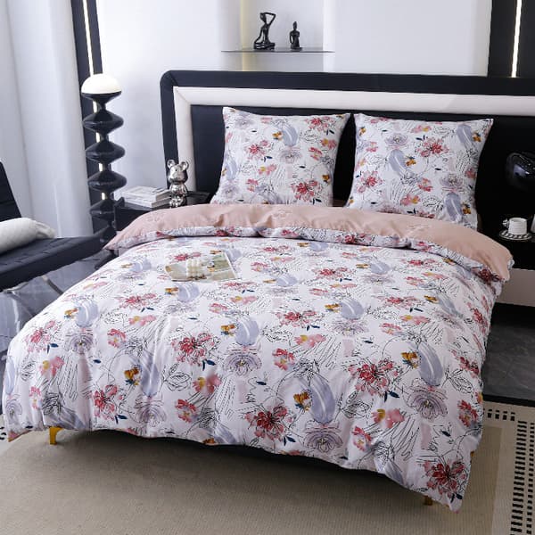 Sengesæt i bomuld premium 220x200 blomster